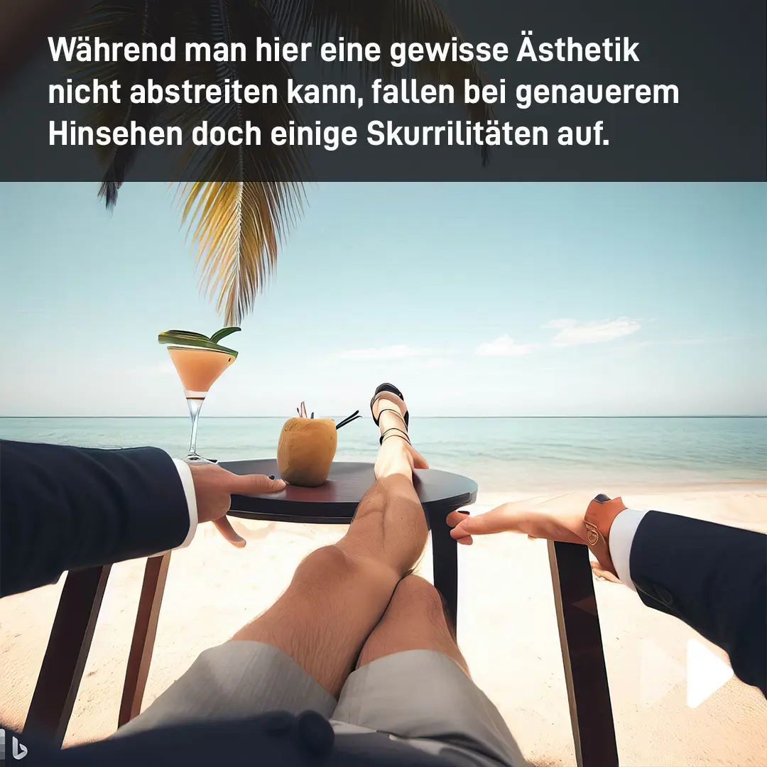 Während man hier eine gewisse Ästhetik nicht abstreiten kann, fallen bei genauerem Hinsehen doch einige Skurrilitäten auf.